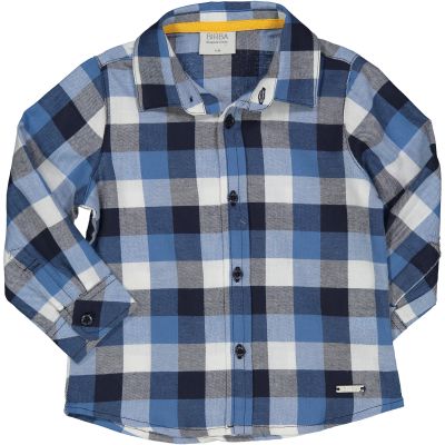 Birba 70004 Camicia bambino quadrettoni azzurra e blu flanella