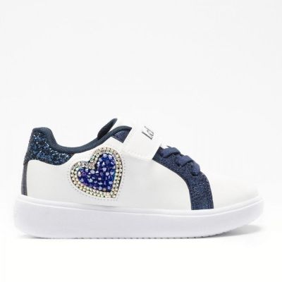 Lelli Kelly LKAA3828  Sneakers bambina cuore LOVE con dettagli blu e glitter