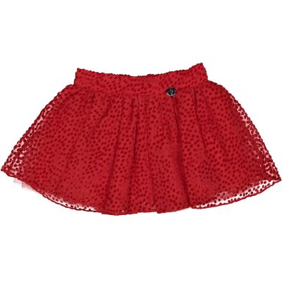 Birba 75009 Gonna tulle rossa baby con piccoli pois di velluto