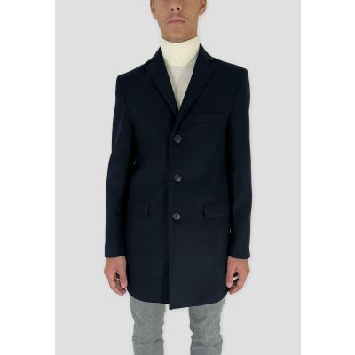 FB Fashio Totò Cappotto uomo blu tre bottoni 