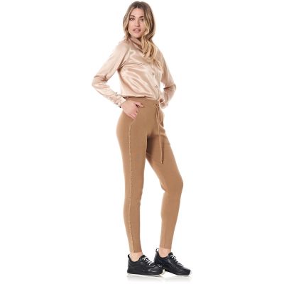 Cafènoir JM0003 Pantaloni in filato viscosa con passamaneria