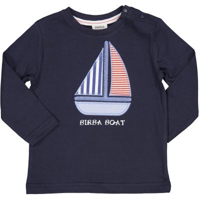 Tshirt in jersey con applicazione ricamata barca a vela 84042