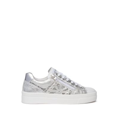 Sneakers donna NeroGiardini laminata con inserti glitter E409930D