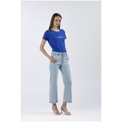 Jeans denim culotte con bottoniera JJ0144