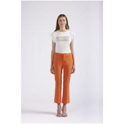 Pantaloni cropped flare in tessuto superstretch JP0178