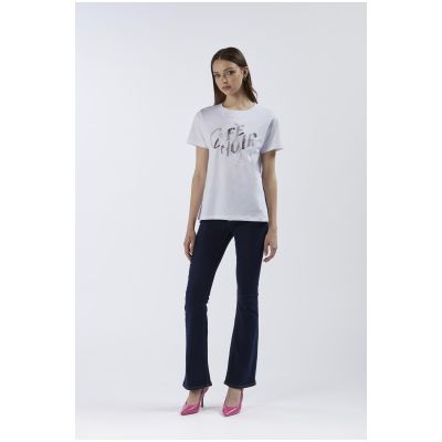 T-shirt Cafènoir con logo cafènoir in strass JT0173