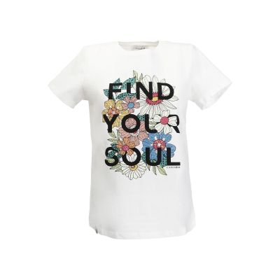 T-shirt con scritta "find your soul" JT0182