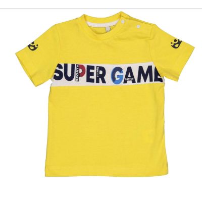 BIRBA 999 84045 00 T-shirt in jersey gialla con scritta "Super Game"