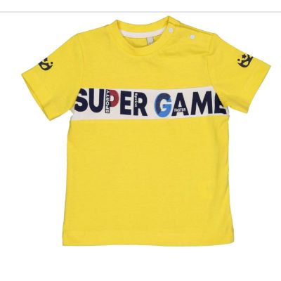 BIRBA 999 84045 00 T-shirt in jersey gialla con scritta "Super Game"
