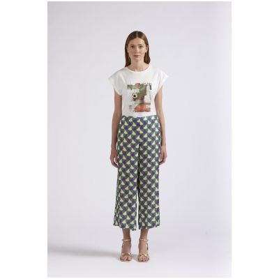 Pantaloni Cafènoir tipo culotte stampati geometrico JP0189