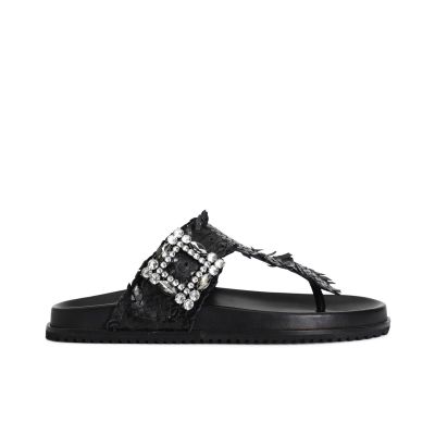 Infradito donna Cafènoir in pelle intrecciata XM2001