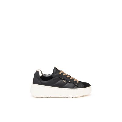 Sneakers donna NeroGiardini in pelle e materiale tecnico I411630D