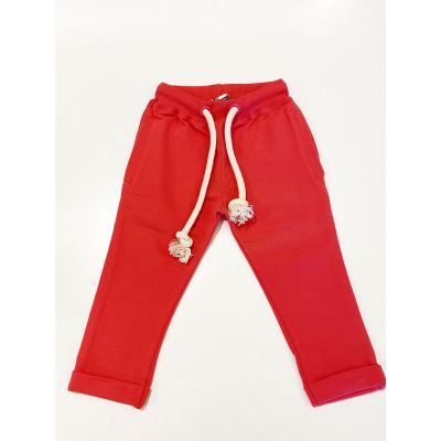 ALLIGALLI V9007N pantalone fuxia di cotone con cordino ecru