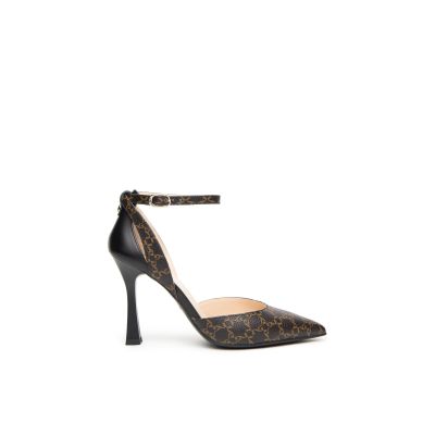 Décolleté donna NeroGiardini in pelle e materiale tecnico I410850DE