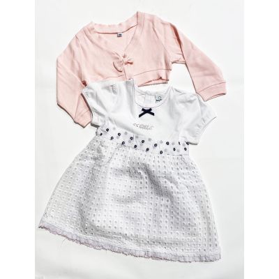 Baby Band 1660 vestitino bimba con coprispalle abbinato rosa