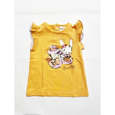 BIRBA 999 84093 00 T-shirt bambina arancione con stampa coniglietti