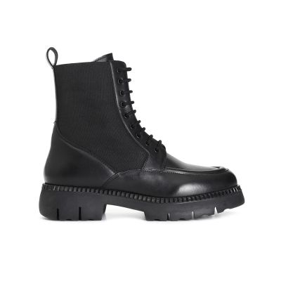 Tronchetto da donna CafèNoir in pelle allacciato con elastico EB1166