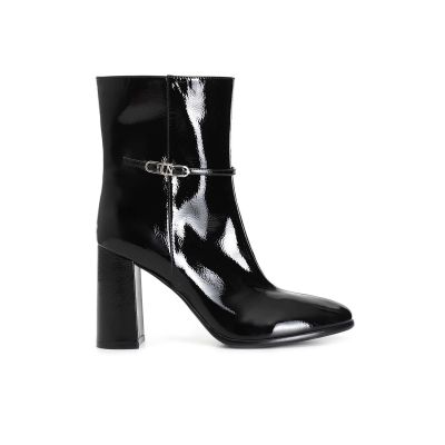 Tronchetto donna CafèNoir in pelle verniciata con cinturino LF3505