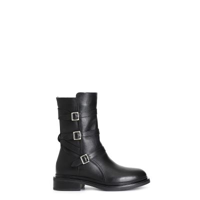 Tronchetto donna CafèNoir in pelle con  3 fibbie XM1023