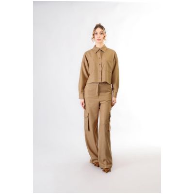 Camicia a scatolina CafèNoir con tasche a toppa JC0137