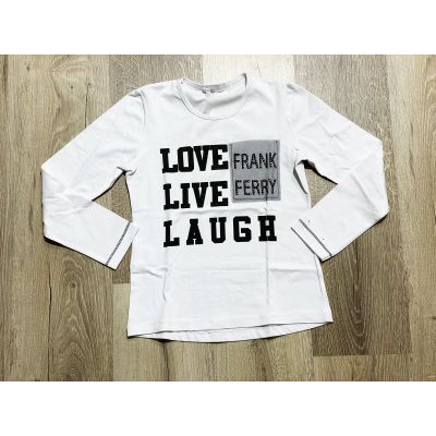 T-Shirt love live laugh manica lunga FRANK FERRY  FF5082R