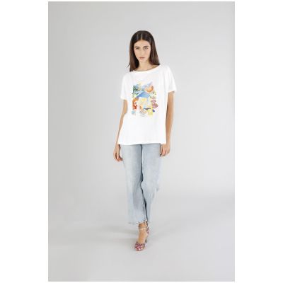 T-shirt manica corta CafèNoir oversize postacard JT0226