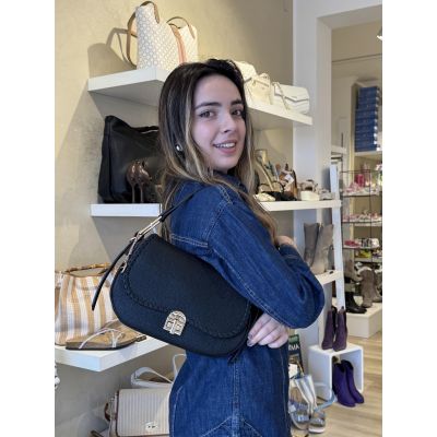 Borsa a Spalla KSD56001 ecopelle KASSANDRA con tracolla e rifiniture oro