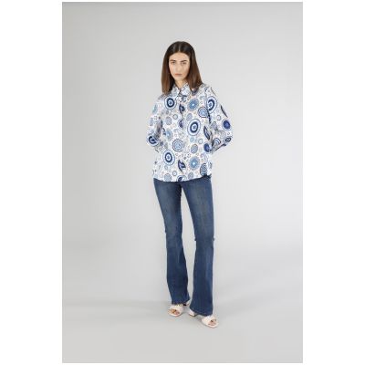 Camicia a maniche lunghedi CafèNoir realizzata in satin di viscosa JC0161