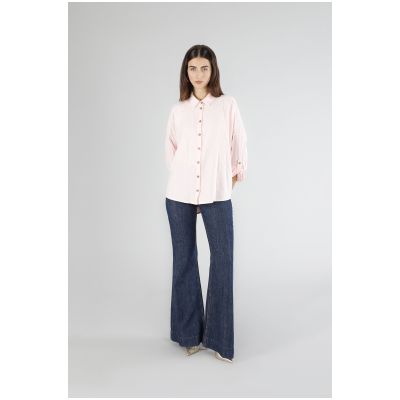 Camicia donna di CafèNoir oversize in mistolino JC0162