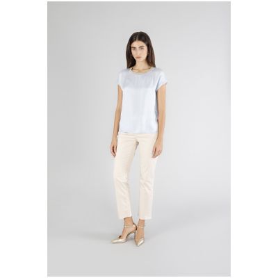 Blusa donna di CafèNoir a maniche corte con spalla scesa JC0166