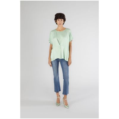 Blusa donna di CafèNoir con drappeggio davanti JC0164