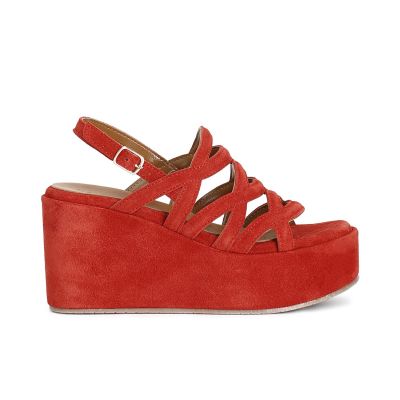 Sandali donna di CafèNoir su zeppa da 9,5Cm in pelle scamosciata tre incroci HM6061