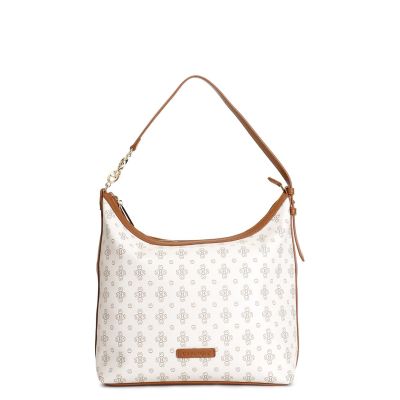 Borsa a spalla di CafèNoir in saffiano monogram, logo metallo, tracolla regolabile NF0815