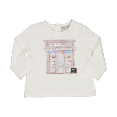 Tshirt bimba cotone con stampa cafe' de paris  34005 Birba