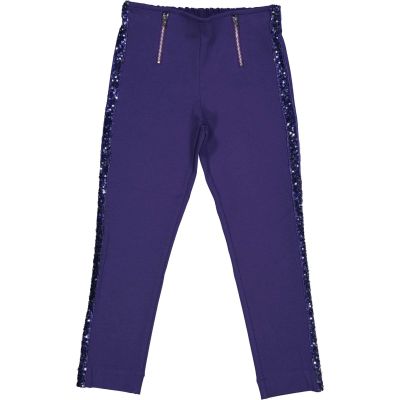 TRYBEYOND 422 92152 00 Pantalone punto milano strech viola con paillettes