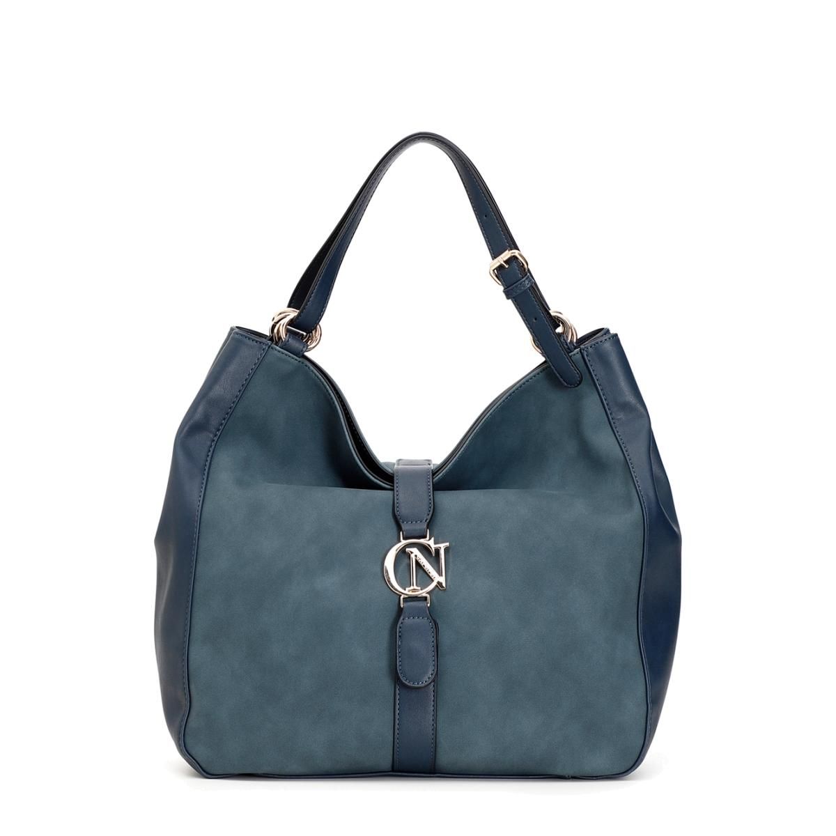 Caf noir DM0101 Borsa a spalla bimateriale con monogramma CN