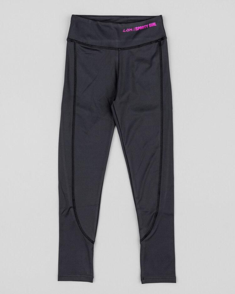 Losan LJGAP0601 23012 Leggings nero tecnico sport girl con rifiniture fuxia Vanities